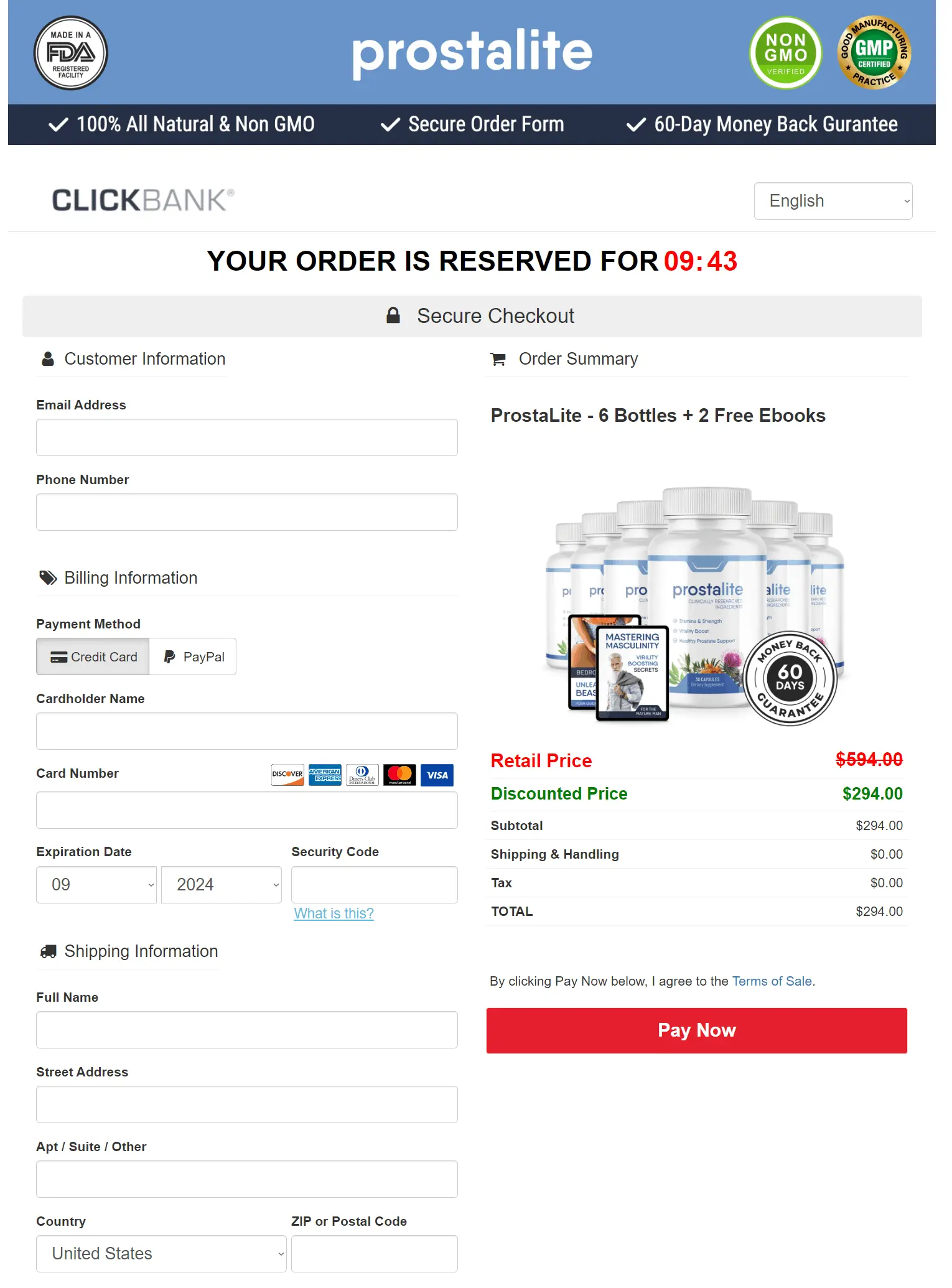 ProstaLite Order Form
